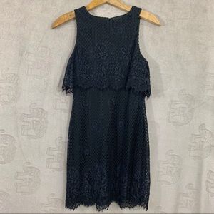 Jump Apparel Black Lace Flapped Top Dress